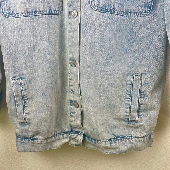 Vintage 90s Mens Jacket Sz S Oversized Chore Coat Barn Denim Western Shacket - Picture 6 of 9